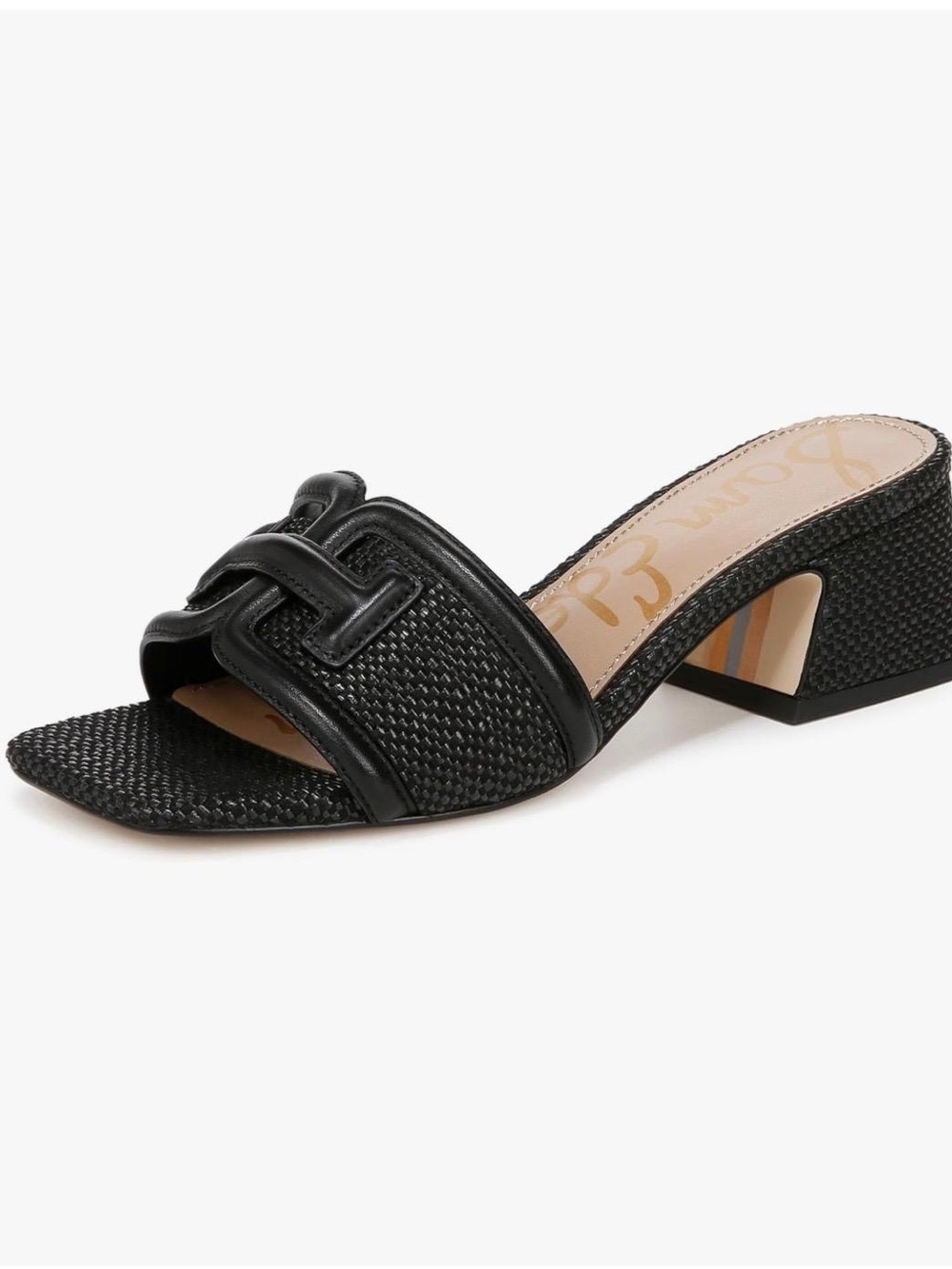 Sam Edelman Black Textured Slide Mule
